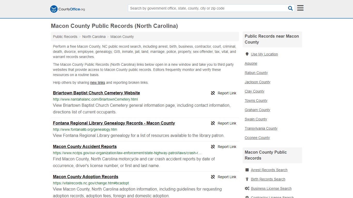Public Records - Macon County, NC (Business, Criminal, GIS, Property ...