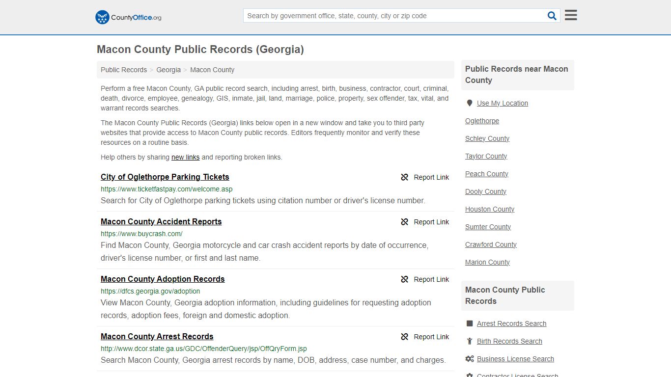 Public Records - Macon County, GA (Business, Criminal, GIS, Property ...